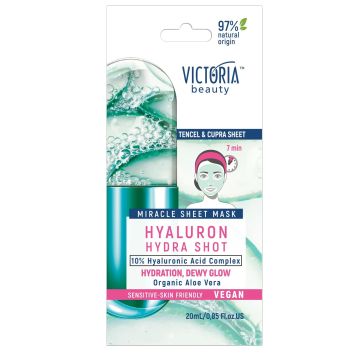 Victoria Beauty Hyaluron Hydra Shot Лист маска за лице с алое вера x20 мл
