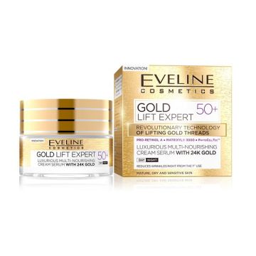 Eveline Gold Lift Expert Крем против бръчки за зряла, суха и чувствителна кожа 50+ х50 мл