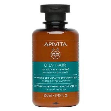 Apivita Oil Balance Shampoo Шампоан за коса за контрол на омазняването x250 мл