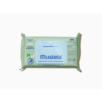 Mustela Мокри кърпи 99% вода, с парфюм x60 броя