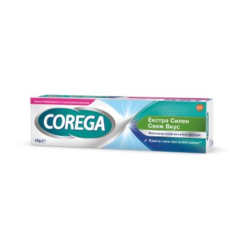Corega Екстра силен Фиксиращ крем за зъбни протези със свеж вкус х40 грама