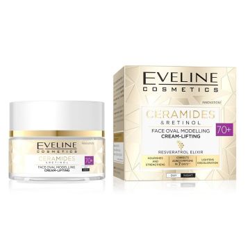 Eveline Ceramides & Retino 70+ Моделиращ дневен и нощен крем за лице x50 мл