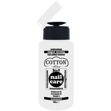 Cotton Line Nail Care  3в1 Професионален супер силен лакочистител с помпа Кокос х200мл