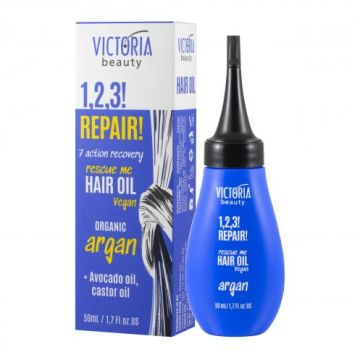 Victoria Beauty 1.2.3! REPAIR! Масло за увредена коса с арган и авокадо x50 мл