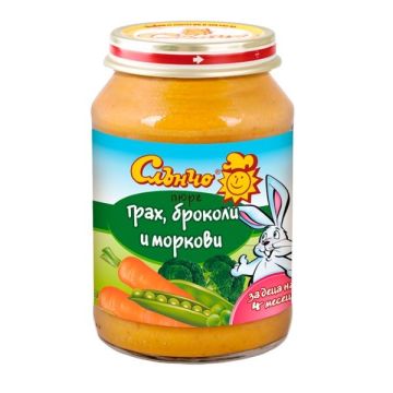 Слънчо пюре грах, броколи и моркови за деца над 4 месечна възраст х190 грама