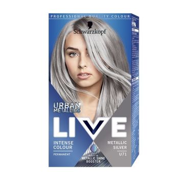 Live Intense Colour Трайна крем боя за коса с метален оттенък,  U71 Metallic Silver