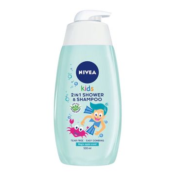 Nivea Kids Шампоан за коса и тяло с аромат на ябълка x500 мл