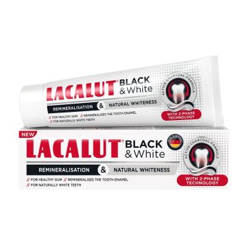 Lacalut Black & White Реминализираща и избелваща паста за зъби x75 мл