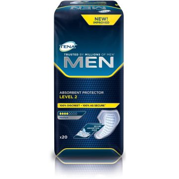 Tena Men Level 2 Medium Абсорбиращи подложки за мъже със средна инконтиненция х20 броя