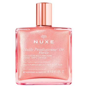 Nuxe Prodigieuse Or Florale Мултифункционално сухо масло с розово-златисти частици за лице, тяло и коса x50 мл