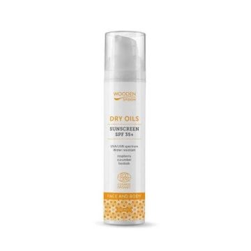 Wooden Spoon Dry Oils Слънцезащитен лосион за лице и тяло SPF35+ х100 мл