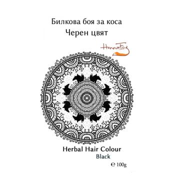 Henna Fox Билкова боя за коса, цвят Черен х100 грама