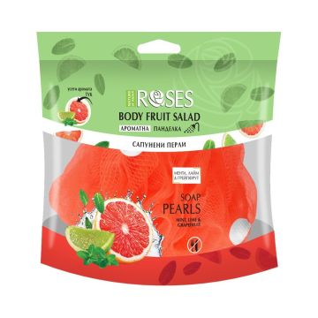 Nature of Agiva Body Fruit Salad 2в1 Ароматна панделка със сапунени перли с аромат на мента, лайм и грейпфрут