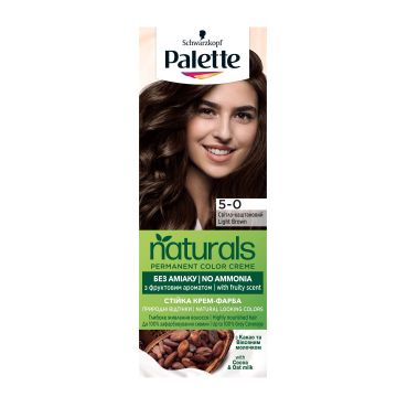 Palette Naturals Безамонячна боя за коса, 5-0 Светло кафяво