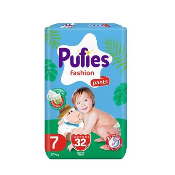 Pufies Fashion Pants 7 Бебешки пелени тип гащички за деца с тегло над 17 килограма x32 броя