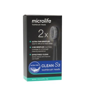 Microlife Clean S3 Накрайник за електрическа четка за зъби x2 броя