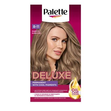 Palette Deluxe Подхранваща трайна крем боя за коса x100 мл, 8-11 Cool Blonde