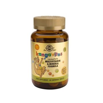 Kangavites Мултивитамини за деца с вкус на тропически плодове х60 дъвчащи таблетки Solgar
