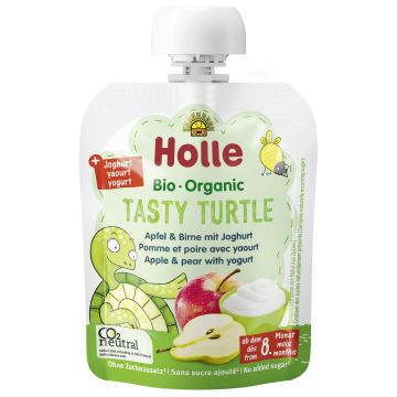 Holle Organic Био пюре ябълка и круша с йогурт за деца от 8-ия месец x85 грама