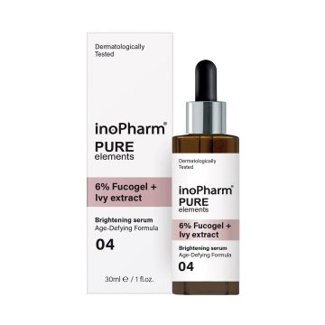 InoPharm Pure Elements Изсветляващ серум за лице с фукогел и екстракт от брашлян х30 мл