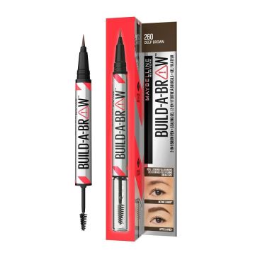 Maybelline Build-A-Brow 2 в 1 Молив за вежди и фиксиращ гел x1.4 грама, 260 Deep Brown