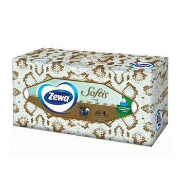 Zewa Softis Style Хартиени кърпички в кутия x80 броя