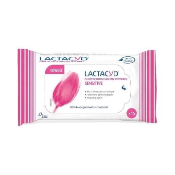 Lactacyd Sensitive Интимни мокри кърпи за чувствителна кожа х15 броя