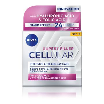 Nivea Hyaluron Cellular Filler SPF 15 Дневен крем за лице против бръчки за стягане на кожата х50 мл
