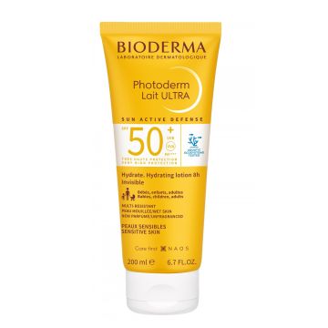 Bioderma Photoderm Ultra Слънцезащитно мляко за лице и тяло SPF50+ за чувствителна кожа x200 мл