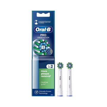 Oral-B Cross Action Накрайник за електрическа четка за зъби x2 броя, White