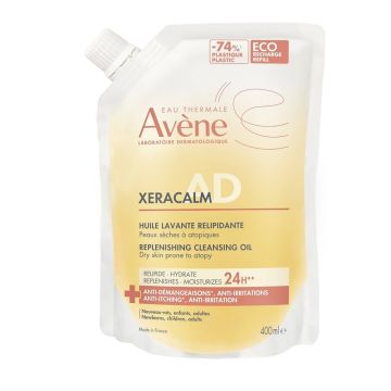 Avene XeraCalm A.D Почистващото релипидиращо олио за суха кожа х400 мл, рефил