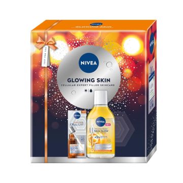 Nivea Glowing Skin Комплект за лице Серум и мицеларна вода