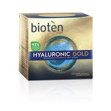 Bioten Hyaluronic Gold Уплътняващ нощен крем против бръчки x50 мл