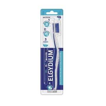 Elgydium 4in1 Четка за зъби Medium, цвят Син