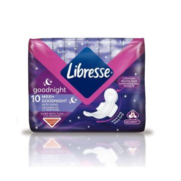 Libresse Maxi+ Нощни дамски превръзки х10 броя