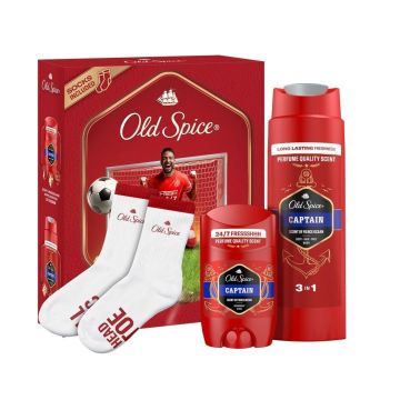 Old Spice Промо комплект за мъже Captain Душ гел и Дезодорант стик за тяло + чорапи