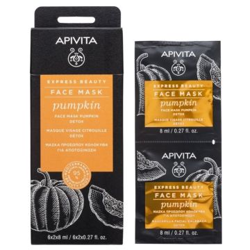 Apivita Express Beauty Детоксикираща маска за лице с тиква x2*8 мл