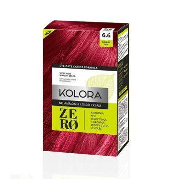 Kolora Zero Безамонячна полутрайна крем-боя за коса 6.6 Наситено червен