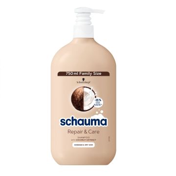 Schauma Repair & Care Възстановяващ шампоан с екстракт от кокос за увредена и суха коса x750 мл