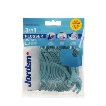 Jordan 3in1 Flosser Конец за зъби с клечка х36 +14 бонус броя
