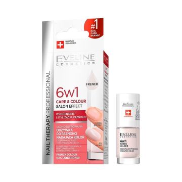 Eveline Nails Care & Color 6in1 Концентриран балсам за нокти x5 мл, цвят French