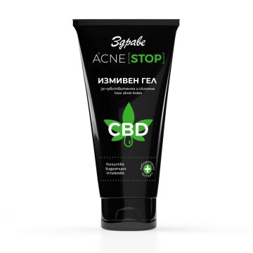 Здраве Acne Stop CBD Измивен гел за лице за чувствителна кожа, склонна към акне x150 мл