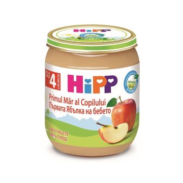 Hipp Био плодово пюре ябълка за деца над 4 месечна възраст х125 грама - 4233