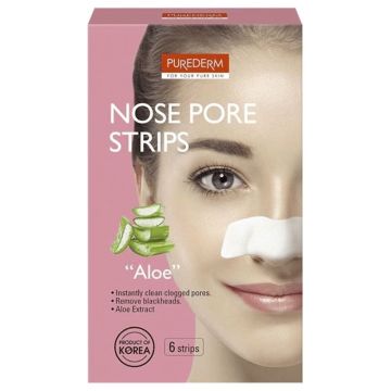 Adwin Purederm Лепенки за почистване на нос с алое х6 броя