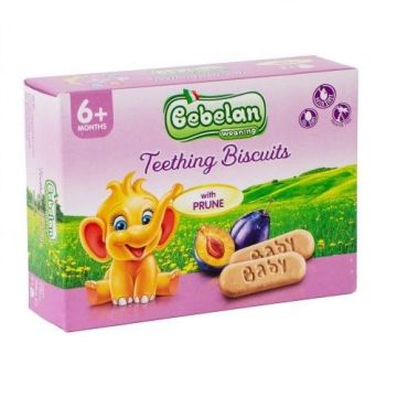 Bebelan Teething Biscuits Бебешки бисквити с вкус на слива за деца над 6 месеца х200 грама