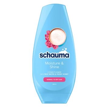 Schauma Moisture & Shine Балсам за нормална към суха коса с оризова вода и божур x250 мл
