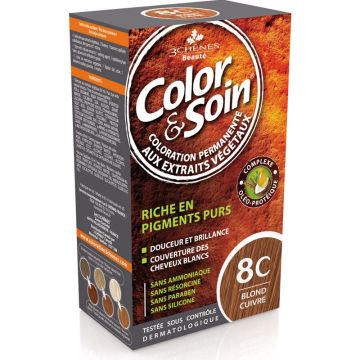 3Chenes Color & Soin Безамонячна боя за коса, цвят 8С Медно русо