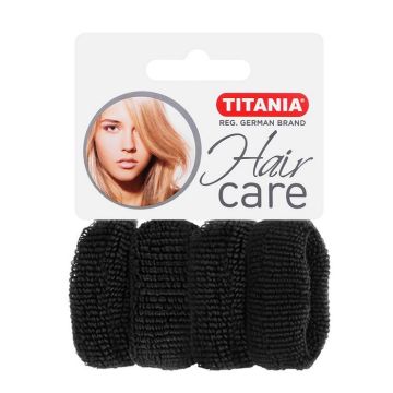 Titania Hair Care Ластици за коса, цвят черен х4 броя
