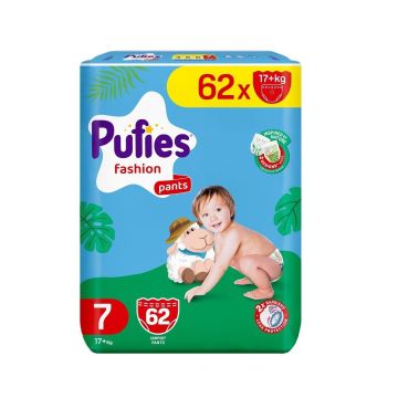 Pufies Fashion Pants 7 Бебешки пелени тип гащички за деца с тегло над 17 килограма x62 броя