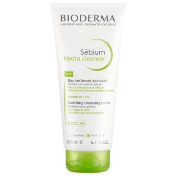 Bioderma Sebium Успокояващ измивен балсам за лице за акнеична кожа, отслабена от изсушаващи медикаменти x200 мл